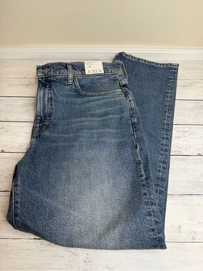 J. Crew Women's high rise Straight Leg Jeans in Medium Blue Wash